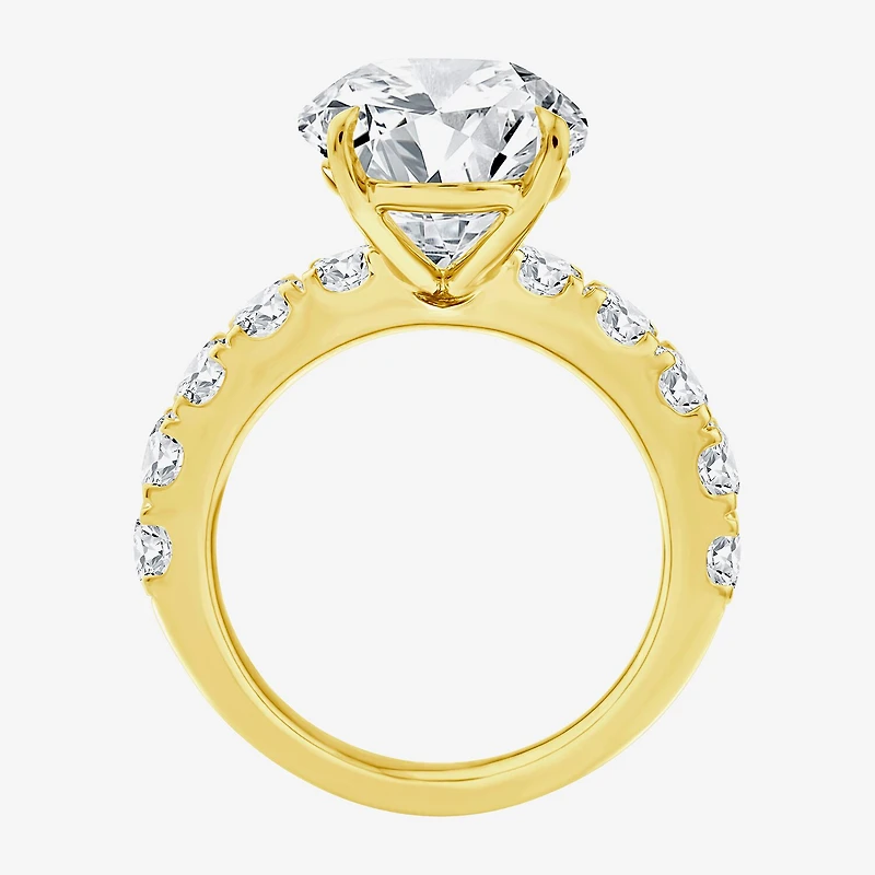Signature By Modern Bride (F / Vs2) Womens 8 1/2 Ct. T.W. Lab Grown White Diamond 14K Gold Oval Side Stone Engagement Ring