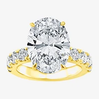 Signature By Modern Bride (F / Vs2) Womens 8 1/2 Ct. T.W. Lab Grown White Diamond 14K Gold Oval Side Stone Engagement Ring