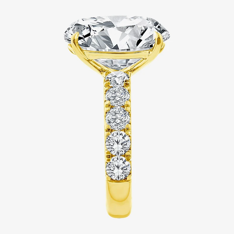 Signature By Modern Bride (F / Vs2) Womens 8 1/2 Ct. T.W. Lab Grown White Diamond 14K Gold Oval Side Stone Engagement Ring