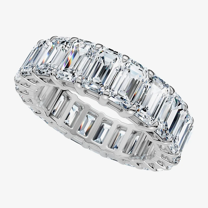 (F-G /Vs1-Vs2) Unisex Adult 5MM 6 CT. T.W. Lab Grown White Diamond 14K Gold Eternity Wedding Band
