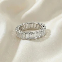 (F-G /Vs1-Vs2) Unisex Adult 5MM 6 CT. T.W. Lab Grown White Diamond 14K Gold Eternity Wedding Band