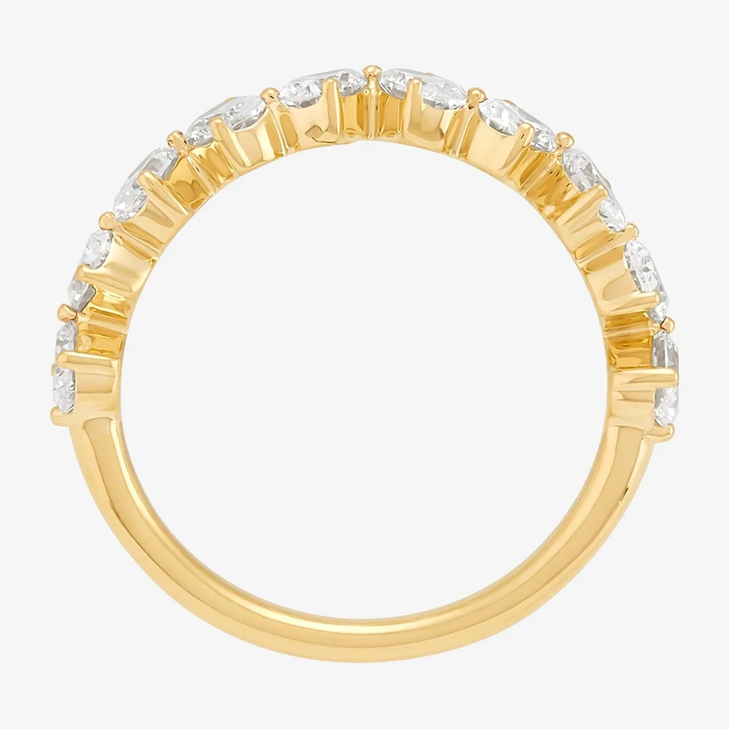 (H-I / Si2) Womens 1 1/2 CT. T.W. Lab Grown White Diamond 10K Gold Wedding Band