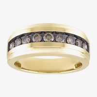 (Champagne / I2-I3) Mens 9M 1 CT. T.W. Genuine Brown Diamond 10K Gold Wedding Band