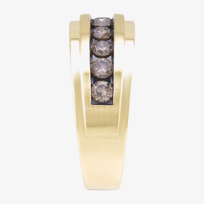 (Champagne / I2-I3) Mens 9M 1 CT. T.W. Genuine Brown Diamond 10K Gold Wedding Band