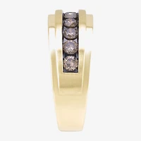 (Champagne / I2-I3) Mens 9M 1 CT. T.W. Genuine Brown Diamond 10K Gold Wedding Band