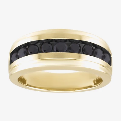 (Black / I2-I3) Mens 9M 1 CT. T.W. Genuine Black Diamond 10K Gold Wedding Band