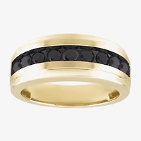 (Black / I2-I3) Mens 9M 1 CT. T.W. Genuine Black Diamond 10K Gold Wedding Band