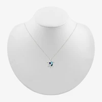 Womens Genuine Blue Topaz Sterling Silver 18 Inch Pendant Necklace