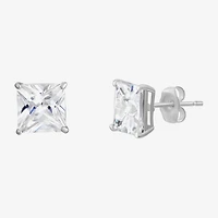 White Cubic Zirconia 14K Gold Stud Earrings