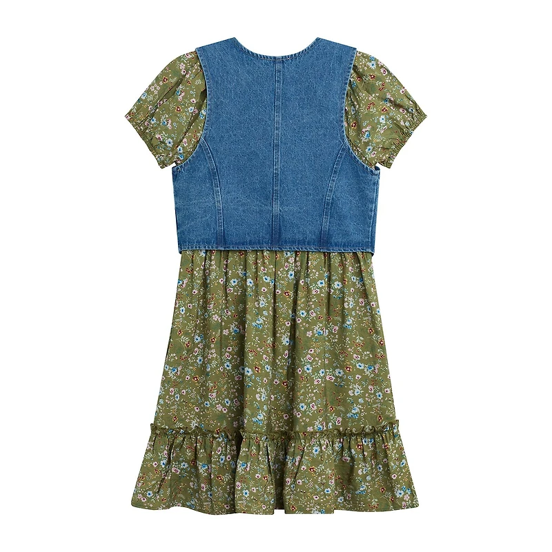 Byer California Girls Puffed Floral 2-pc. Dress Set