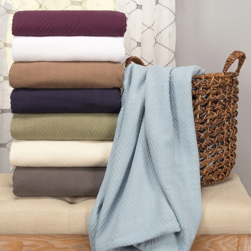 SUPERIOR® Metro Woven Zig-Zag Chevron Cotton Multi-Use Throw