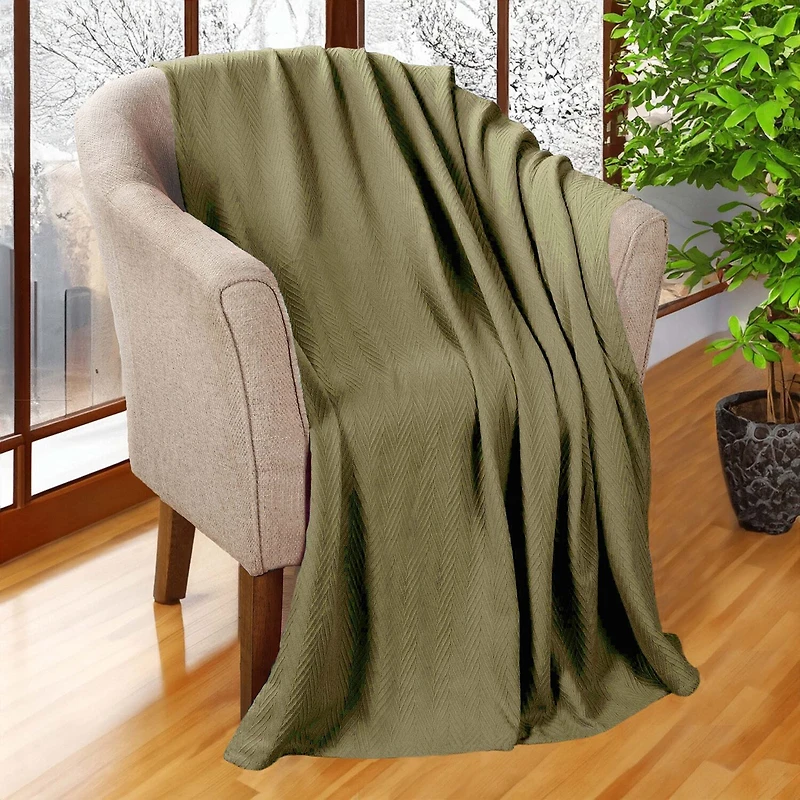 SUPERIOR® Metro Woven Zig-Zag Chevron Cotton Multi-Use Throw