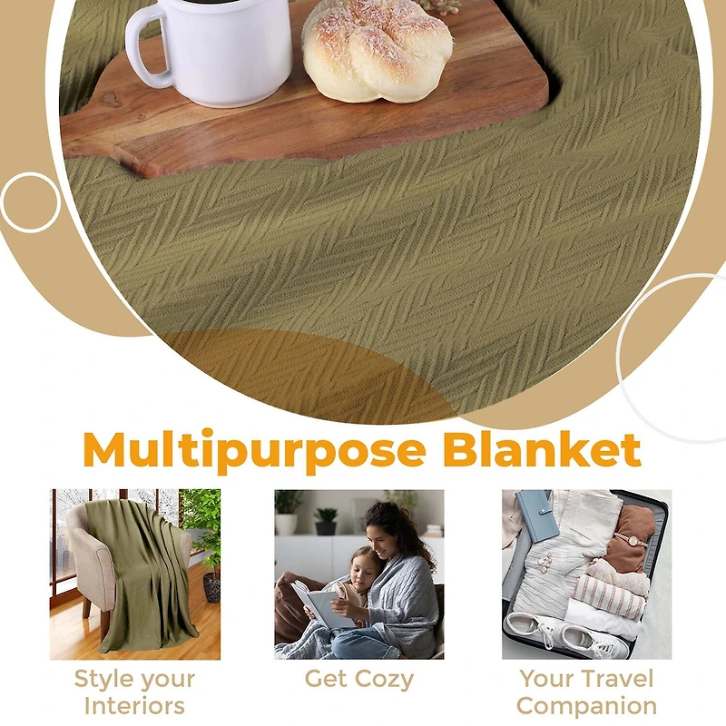 SUPERIOR® Metro Woven Zig-Zag Chevron Cotton Multi-Use Throw