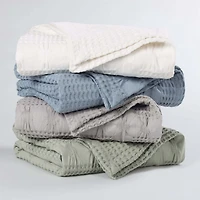 SUPERIOR® Mai Waffle Weave Honeycomb Textured Cotton  Multi-Use Throw