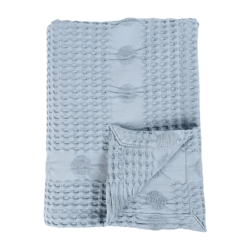 SUPERIOR® Mai Waffle Weave Honeycomb Textured Cotton Multi-Use Throw