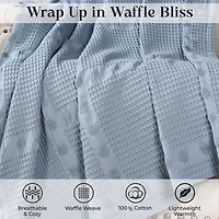 SUPERIOR® Mai Waffle Weave Honeycomb Textured Cotton  Multi-Use Throw