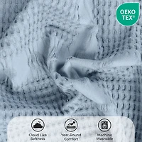 SUPERIOR® Mai Waffle Weave Honeycomb Textured Cotton  Multi-Use Throw