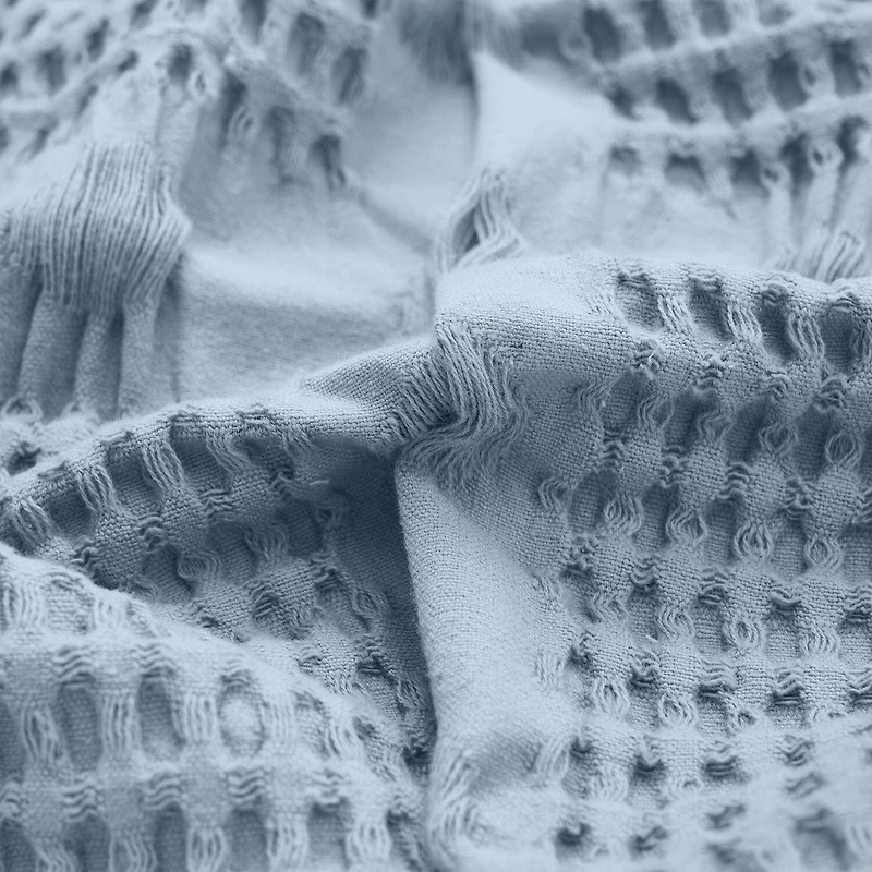 SUPERIOR® Mai Waffle Weave Honeycomb Textured Cotton Multi-Use Throw