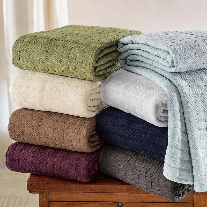 SUPERIOR® Basketweave Breathable Cotton Multi-Use Throw