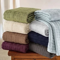 SUPERIOR® Basketweave Breathable Cotton Multi-Use Throw