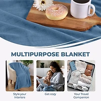 SUPERIOR® Basketweave Breathable Cotton Multi-Use Throw