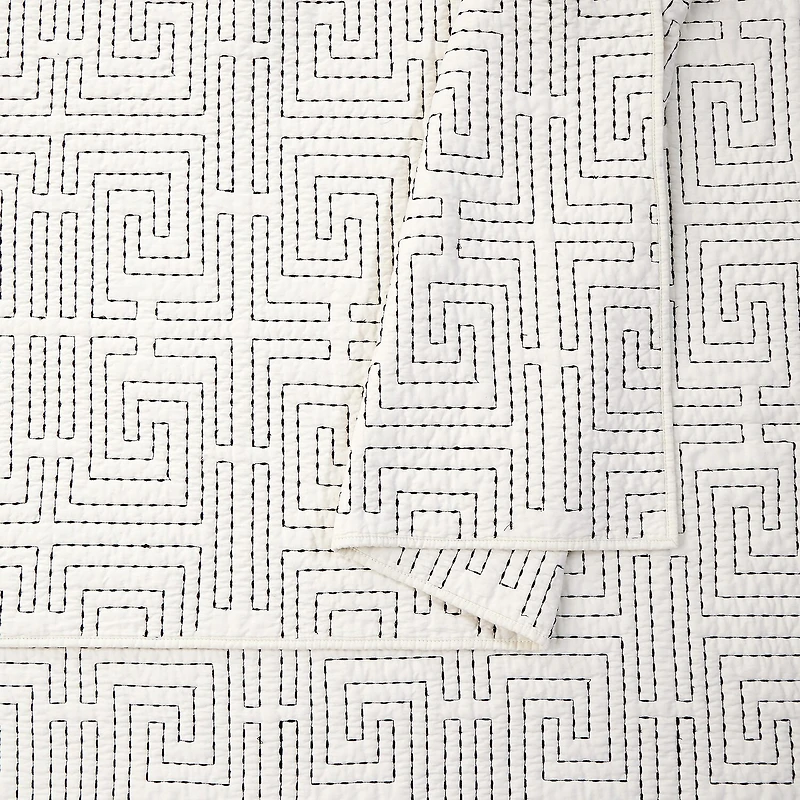 Dee Ocleppo Greek Key Cotton 3-pc. Quilt Set