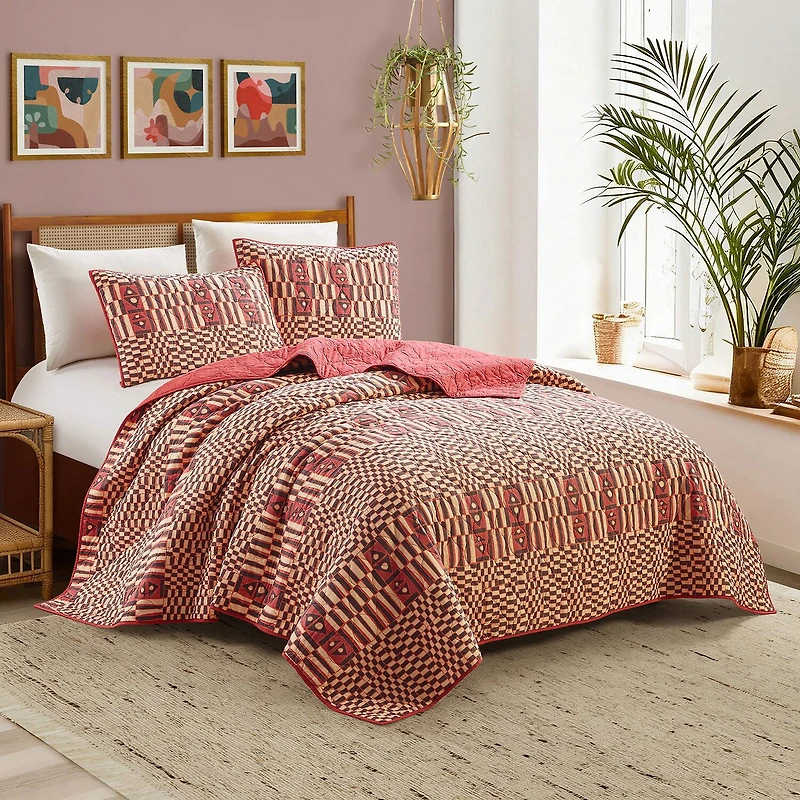 JUNGALOW by Justina Blakeney Verona Cotton 3-pc. Reversible Quilt Set
