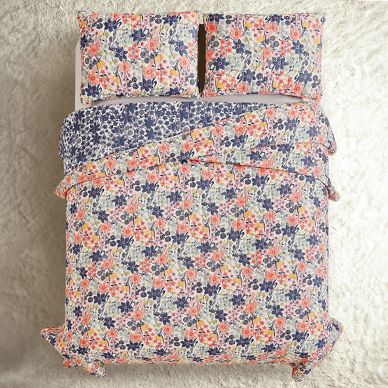 spartina 449 Marsh Hens Cotton 3-pc. Reversible Quilt Set