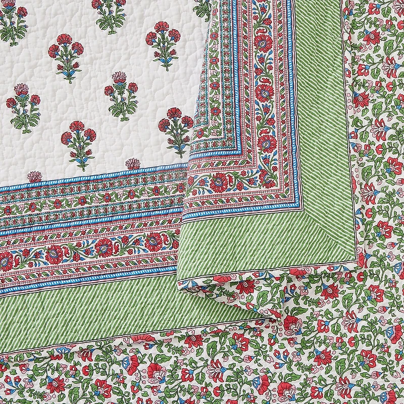 Modern Heirloom Serena Floral Cotton Reversible Quilt Set