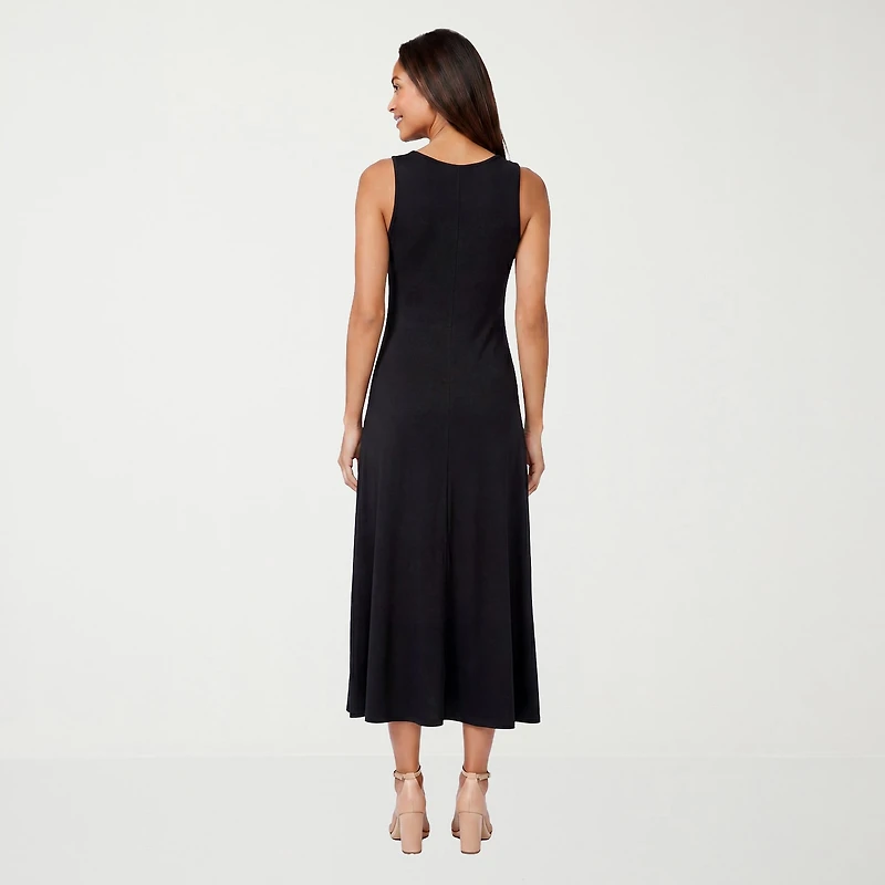 24seven Comfort Apparel Womens Scoop Neck Sleeveless Maxi Dress