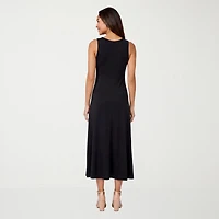 24seven Comfort Apparel Womens Scoop Neck Sleeveless Maxi Dress