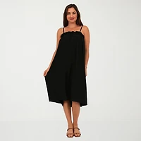 24seven Comfort Apparel Womens Square Neck Sleeveless A-Line Dress