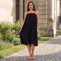 24seven Comfort Apparel Womens Square Neck Sleeveless A-Line Dress