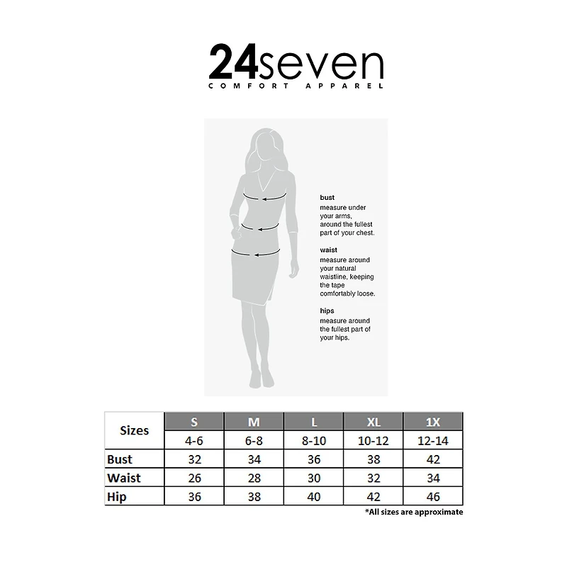 24seven Comfort Apparel Womens Square Neck Sleeveless A-Line Dress