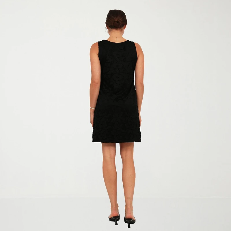 24seven Comfort Apparel Womens Boat Neck Sleeveless Shift Dress