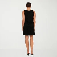 24seven Comfort Apparel Womens Boat Neck Sleeveless Shift Dress
