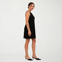 24seven Comfort Apparel Womens Boat Neck Sleeveless Shift Dress