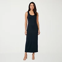 24seven Comfort Apparel Womens Scoop Neck Sleeveless Maxi Dress
