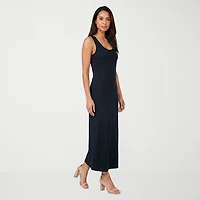 24seven Comfort Apparel Womens Scoop Neck Sleeveless Maxi Dress