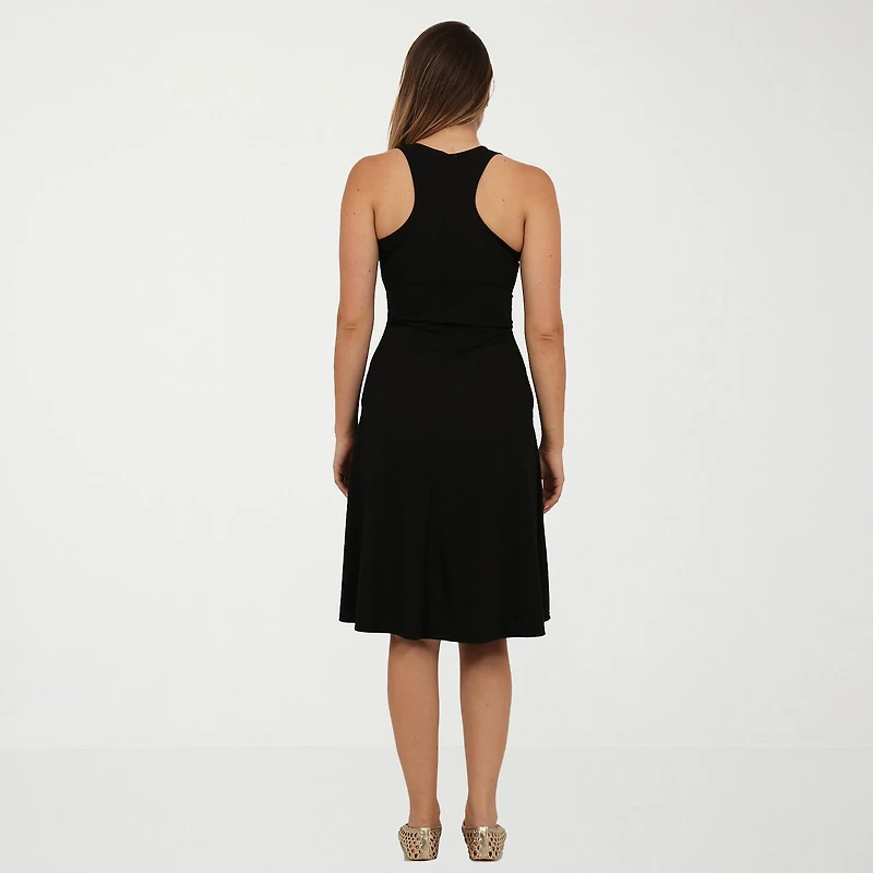 24seven Comfort Apparel Womens Scoop Neck Sleeveless A-Line Dress