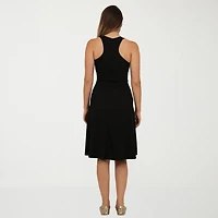 24seven Comfort Apparel Womens Scoop Neck Sleeveless A-Line Dress