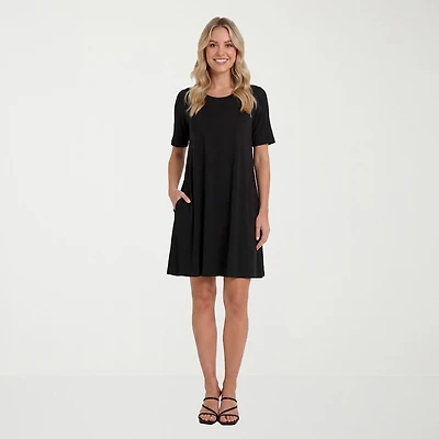 24seven Comfort Apparel Womens Short Sleeve T-Shirt Dress