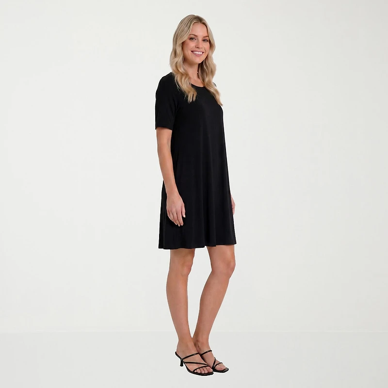 24seven Comfort Apparel Womens Short Sleeve T-Shirt Dress