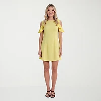 24seven Comfort Apparel Womens Short Sleeve Skater Dress