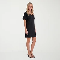 24seven Comfort Apparel Womens Short Sleeve T-Shirt Dress