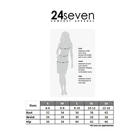 24seven Comfort Apparel Womens Scoop Neck Short Sleeve Fit + Flare Dress