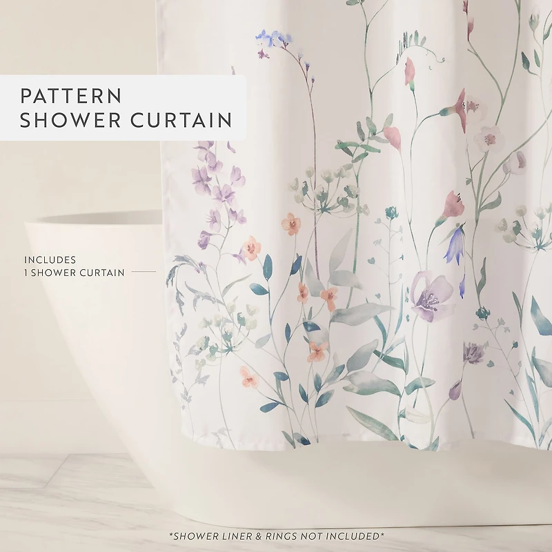 Casual Comfort Polyester Printed Shower Curtain