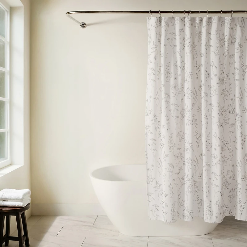 Casual Comfort Cotton Blend Floral Shower Curtain