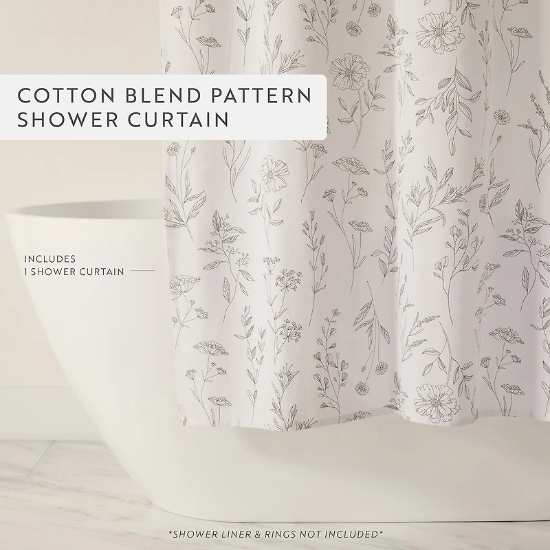 Casual Comfort Cotton Blend Floral Shower Curtain