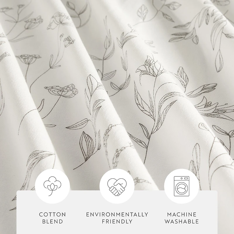 Casual Comfort Cotton Blend Floral Shower Curtain